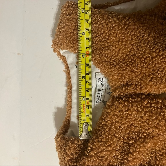 Rachel Zoe Girls Carmel Brown Textured Teddy Vest - Picture 11 of 11
